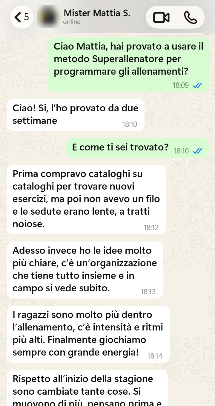 Chat con Mister Mattia sul metodo Super Allenamento